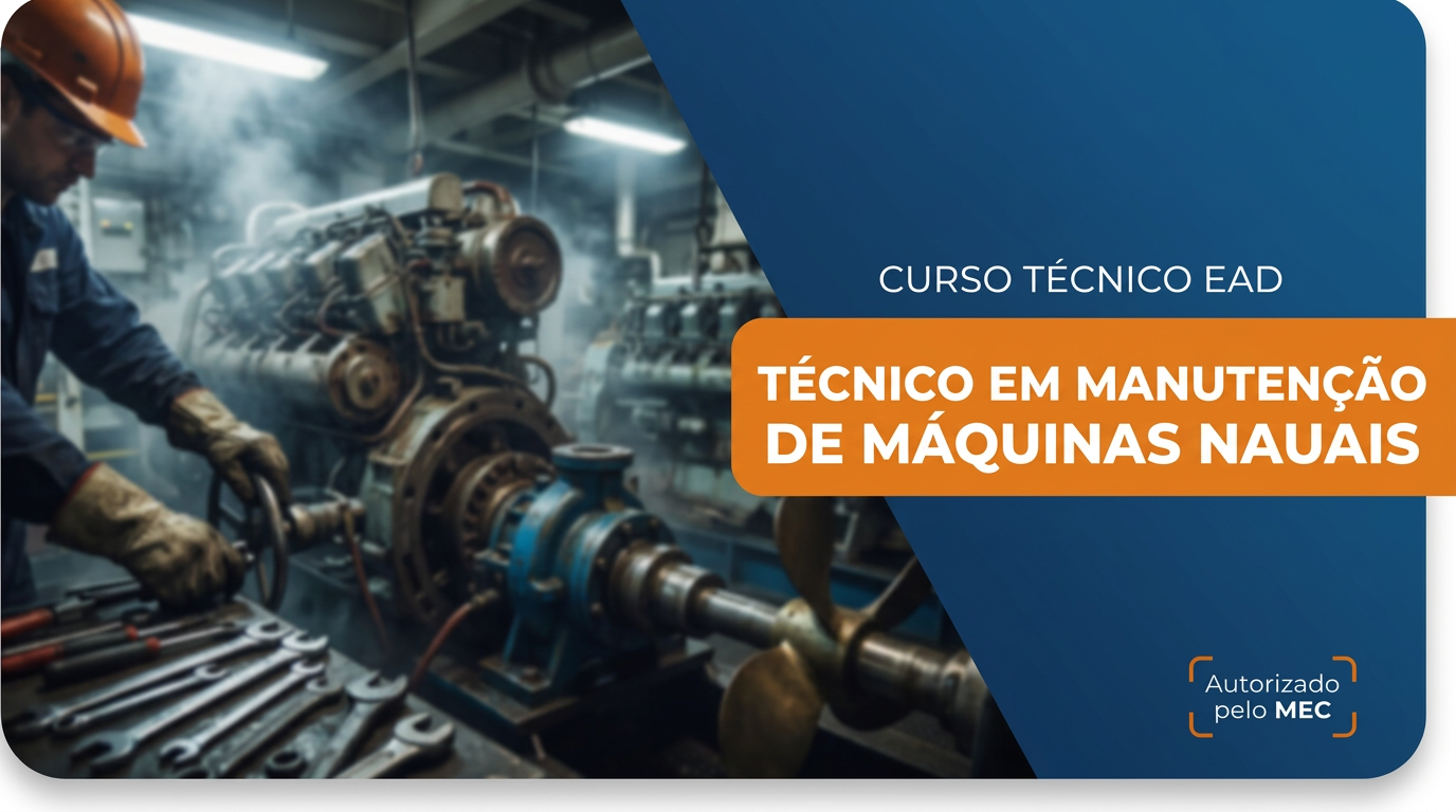 Técnico em Mecânica realizando manutenção em máquinas navais
