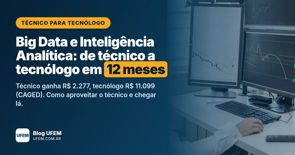 Técnico para Tecnólogo em Big Data e Inteligência Analítica: diploma de tecnólogo em 12 meses