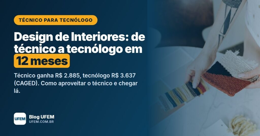 Design de Interiores: de técnico a tecnólogo em 12 meses, UFEM
