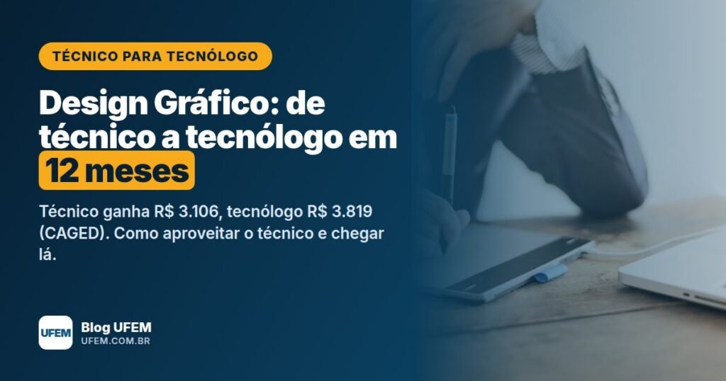 Técnico para Tecnólogo em Design Gráfico: diploma de tecnólogo em 12 meses pela UFEM
